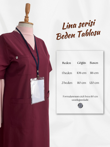 LİNA BORDO TEK ÜST SCRUBS