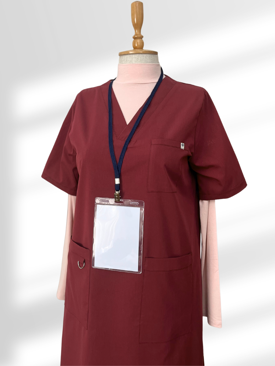 LİNA BORDO TEK ÜST SCRUBS