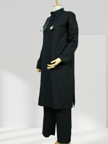 VERA LİKRALI SİYAH TAKIM SCRUBS