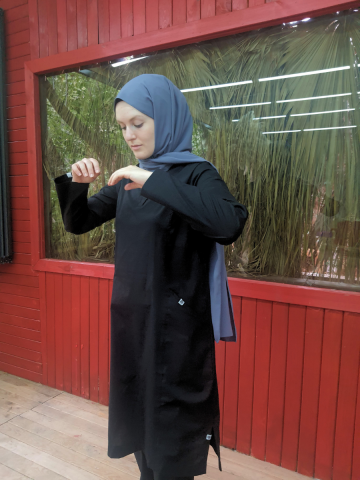 VERA LİKRALI SİYAH TEK ÜST SCRUBS