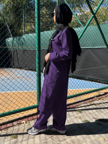 VERA LİKRALI MOR TEK ÜST SCRUBS