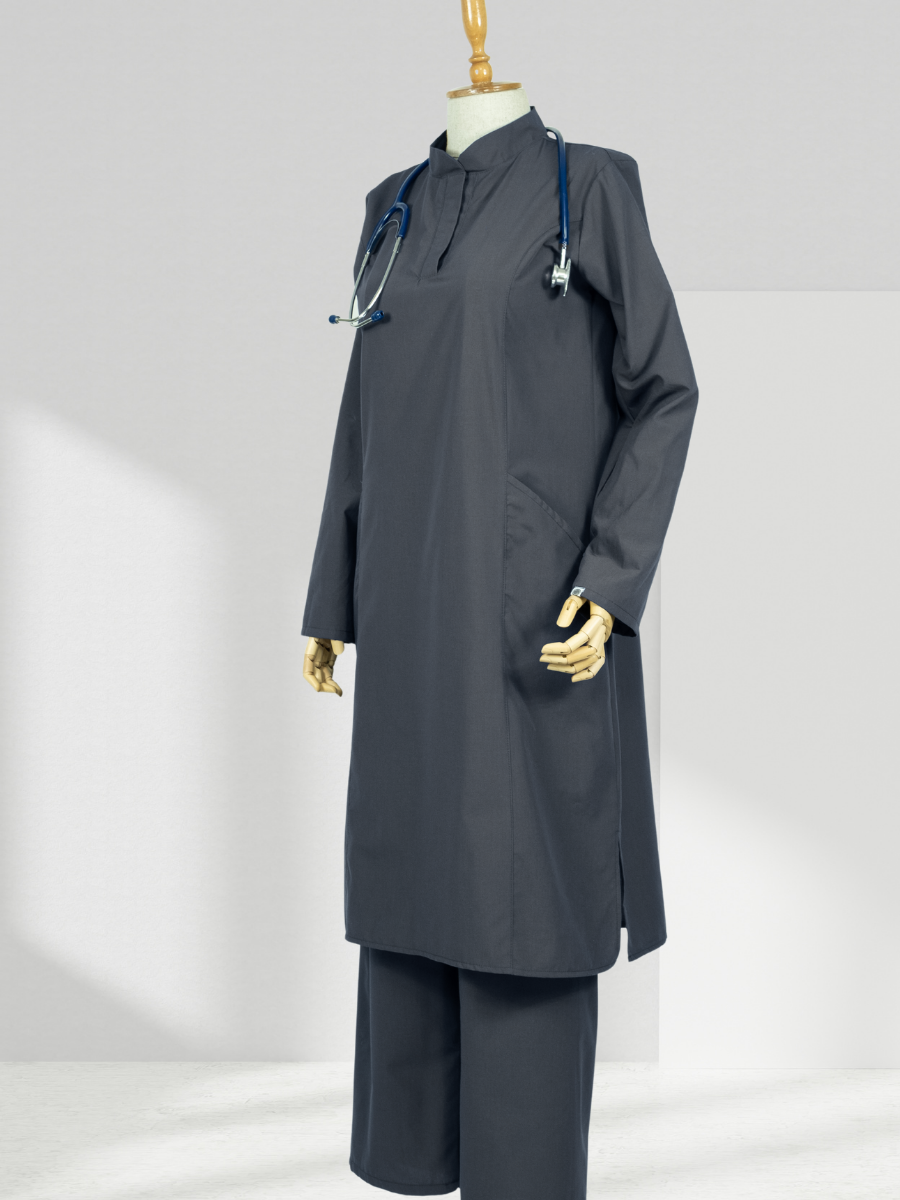 VERA LİKRALI FÜME TEK ÜST SCRUBS