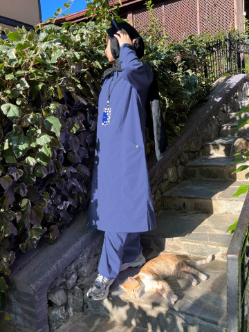 VERA LİKRALI FIRTINA MAVİ TEK ÜST SCRUBS